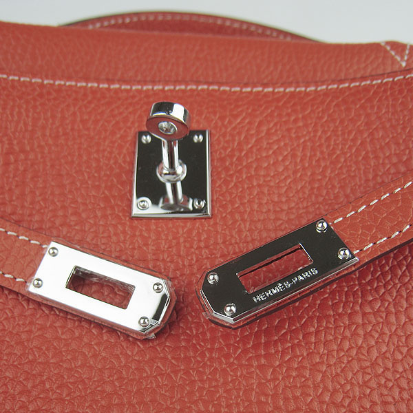 AAA Hermes Kelly 22 CM France Leather Handbag Orange H008 On Sale